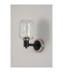 Worcester Wall Light 1 Light E14 Satin Nickel/Satin Black/Clear Twisted Cylinder Glass-9