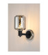 Worcester Wall Light 1 Light E14 Satin Nickel/Satin Black/Smoke Twisted Cylinder Glass-3