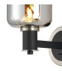 Worcester Wall Light 1 Light E14 Satin Nickel/Satin Black/Smoke Twisted Cylinder Glass-7