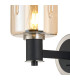 Worcester Wall Light 1 Light E14 Satin Nickel/Satin Black/Amber Uniform Dimple Cylinder Glass-5