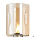 Worcester Wall Light 1 Light E14 Satin Nickel/Satin Black/Amber Uniform Dimple Cylinder Glass-7