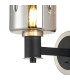 Worcester Wall Light 1 Light E14 Satin Nickel/Satin Black/Smoke Uniform Dimple Cylinder Glass-5