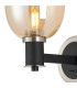 Worcester Wall Light 1 Light E14 Satin Nickel/Satin Black/Amber Fade Wine Glass Glass-5