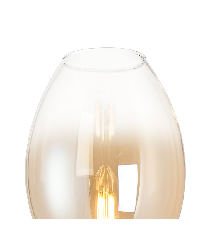 Worcester Wall Light 1 Light E14 Satin Nickel/Satin Black/Amber Fade Wine Glass Glass-7