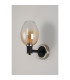 Worcester Wall Light 1 Light E14 Satin Nickel/Satin Black/Amber Fade Wine Glass Glass-9
