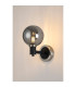 Worcester Wall Light 1 Light E14 Satin Nickel/Satin Black/Smoke Plated Round Segment Glass-3