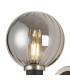 Worcester Wall Light 1 Light E14 Satin Nickel/Satin Black/Smoke Plated Round Segment Glass-5