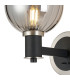 Worcester Wall Light 1 Light E14 Satin Nickel/Satin Black/Smoke Plated Round Segment Glass-6