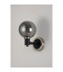 Worcester Wall Light 1 Light E14 Satin Nickel/Satin Black/Smoke Plated Round Segment Glass-9
