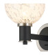 Worcester Wall Light 1 Light E14 Satin Nickel/Satin Black/White Round Speckled Glass-6