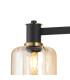 Worcester Adjustable Swing Arm Wall Light 1 Light E14 Brass/Satin Black/Amber Striped Cylinder Glass-8