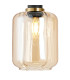 Worcester Adjustable Swing Arm Wall Light 1 Light E14 Brass/Satin Black/Amber Striped Cylinder Glass-9
