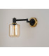 Worcester Adjustable Swing Arm Wall Light 1 Light E14 Brass/Satin Black/Amber Striped Cylinder Glass-10