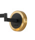 Worcester Adjustable Swing Arm Wall Light 1 Light E14 Brass/Satin Black/Smoke Striped Cylinder Glass-6