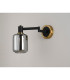 Worcester Adjustable Swing Arm Wall Light 1 Light E14 Brass/Satin Black/Smoke Striped Cylinder Glass-9