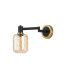Worcester Adjustable Swing Arm Wall Light 1 Light E14 Brass/Satin Black/Amber Twisted Cylinder Glass-5