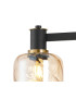Worcester Adjustable Swing Arm Wall Light 1 Light E14 Brass/Satin Black/Amber Twisted Cylinder Glass-7