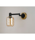 Worcester Adjustable Swing Arm Wall Light 1 Light E14 Brass/Satin Black/Amber Twisted Cylinder Glass-9