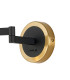 Worcester Adjustable Swing Arm Wall Light 1 Light E14 Brass/Satin Black/Clear Twisted Cylinder Glass-5