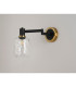 Worcester Adjustable Swing Arm Wall Light 1 Light E14 Brass/Satin Black/Clear Twisted Cylinder Glass-8