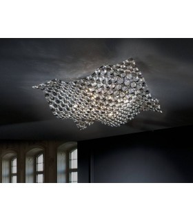 5 Light Crystal Flush Ceiling Light Chrome, G9 - 1