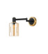 Worcester Adjustable Swing Arm Wall Light 1 Light E14 Brass/Satin Black/Amber Uniform Dimple Cylinder Glass-5