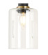 Worcester Adjustable Swing Arm Wall Light 1 Light E14 Brass/Satin Black/Clear Uniform Dimple Cylinder Glass-8