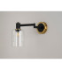 Worcester Adjustable Swing Arm Wall Light 1 Light E14 Brass/Satin Black/Clear Uniform Dimple Cylinder Glass-9