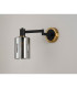 Worcester Adjustable Swing Arm Wall Light 1 Light E14 Brass/Satin Black/Smoke Uniform Dimple Cylinder Glass-10