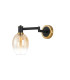 Worcester Adjustable Swing Arm Wall Light 1 Light E14 Brass/Satin Black/Amber Fade Wine Glass Glass-5