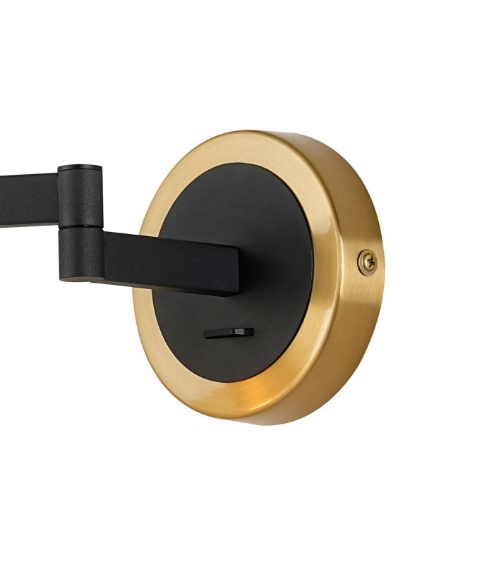 Worcester Adjustable Swing Arm Wall Light 1 Light E14 Brass/Satin Black/Amber Fade Wine Glass Glass-6