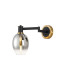 Worcester Adjustable Swing Arm Wall Light 1 Light E14 Brass/Satin Black/Smoke Fade Wine Glass Glass-1