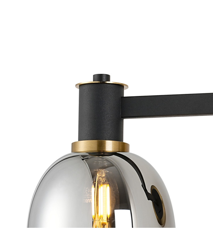 Worcester Adjustable Swing Arm Wall Light 1 Light E14 Brass/Satin Black/Smoke Fade Wine Glass Glass-8