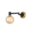 Worcester Adjustable Swing Arm Wall Light 1 Light E14 Brass/Satin Black/Amber Plated Round Segment Glass-1
