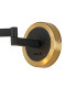 Worcester Adjustable Swing Arm Wall Light 1 Light E14 Brass/Satin Black/Amber Plated Round Segment Glass-5