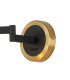 Worcester Adjustable Swing Arm Wall Light 1 Light E14 Brass/Satin Black/Clear Round Textured Diamond Pattern Glass-5