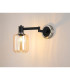 Worcester Adjustable Swing Arm Wall Light 1 Light E14 Satin Nickel/Satin Black/Amber Striped Cylinder Glass-3