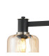 Worcester Adjustable Swing Arm Wall Light 1 Light E14 Satin Nickel/Satin Black/Amber Striped Cylinder Glass-6