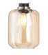Worcester Adjustable Swing Arm Wall Light 1 Light E14 Satin Nickel/Satin Black/Amber Striped Cylinder Glass-7