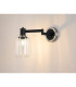 Worcester Adjustable Swing Arm Wall Light 1 Light E14 Satin Nickel/Satin Black/Clear Striped Cylinder Glass-3