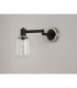 Worcester Adjustable Swing Arm Wall Light 1 Light E14 Satin Nickel/Satin Black/Clear Striped Cylinder Glass-9