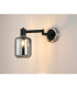 Worcester Adjustable Swing Arm Wall Light 1 Light E14 Satin Nickel/Satin Black/Smoke Striped Cylinder Glass-3