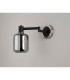 Worcester Adjustable Swing Arm Wall Light 1 Light E14 Satin Nickel/Satin Black/Smoke Striped Cylinder Glass-9
