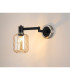 Worcester Adjustable Swing Arm Wall Light 1 Light E14 Satin Nickel/Satin Black/Amber Twisted Cylinder Glass-3