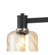 Worcester Adjustable Swing Arm Wall Light 1 Light E14 Satin Nickel/Satin Black/Amber Twisted Cylinder Glass-6