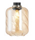 Worcester Adjustable Swing Arm Wall Light 1 Light E14 Satin Nickel/Satin Black/Amber Twisted Cylinder Glass-7