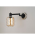 Worcester Adjustable Swing Arm Wall Light 1 Light E14 Satin Nickel/Satin Black/Amber Twisted Cylinder Glass-9