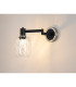 Worcester Adjustable Swing Arm Wall Light 1 Light E14 Satin Nickel/Satin Black/Clear Twisted Cylinder Glass-3