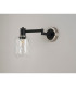 Worcester Adjustable Swing Arm Wall Light 1 Light E14 Satin Nickel/Satin Black/Clear Twisted Cylinder Glass-9