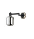Worcester Adjustable Swing Arm Wall Light 1 Light E14 Satin Nickel/Satin Black/Smoke Twisted Cylinder Glass-4